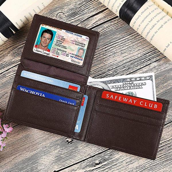 Customized Genuine Leather Wallet for Men Handmade Minimalist Anti-theft Vintage Style
