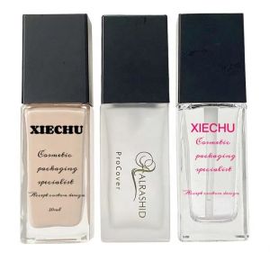 Buy cheap Customised 30ml Matte Clear Foundation Pump Bottle Square Glass Pump Bottles from wholesalers