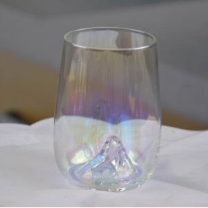 Buy cheap Ice Mountain Bottom Crystal Wine Glass With Ion Plated Irridescent from wholesalers