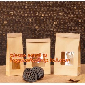 Buy cheap Cheap logo printed resealable zip lock food snacks kfraft paper zipper bag with window,Resealable Zip lock and Heat Seal from wholesalers