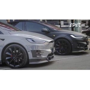 Buy cheap Tesla model X Carbon Fiber Body Kit model X Carbon fiber front lip diffuser Spoiler hood wheel arch wide body kit from wholesalers