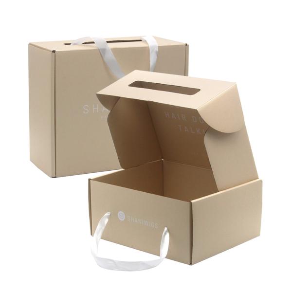 Buy cheap Custom Printed Corrugated Dress Suit Cloths Box Packaging With Handle from wholesalers