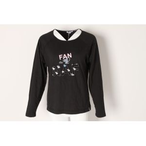 Buy cheap Black Elastic Ladies Casual Sweatshirts 95% cotton Long Sleeve Pullover Shirts from wholesalers