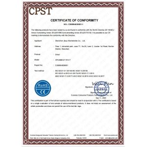 Shenzhen Jiayu Mechatronic Co., Ltd. Certifications