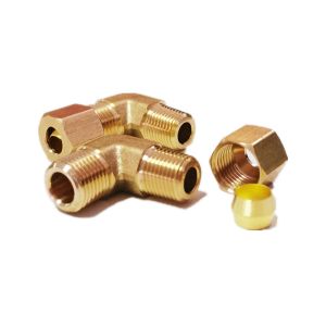 1/4 NPT Brass Compression Union 90 Degree Elbow Fitting