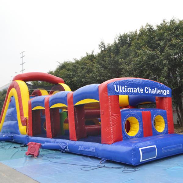 Quality Commercial Obstacle Course Jumping Castle Colourful For Kids Amusement for sale