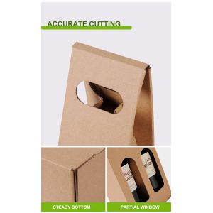 Luxury Kraft Paper Wine Packaging Box brown Color environmental Durable Paper