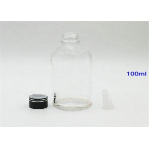 Buy cheap 100ml Clear Glass Dropper Bottles With Gold Screw Cap Silicon And PP Material from wholesalers