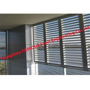 Aluminium Jalousie Louver Windows With Screen Mesh Hurricane