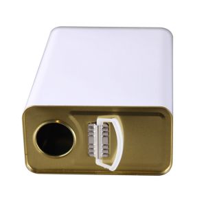 Customizable Empty 1L Rectangular Olive Oil Tin Can with Plastic Handle for