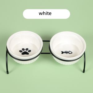 Buy cheap Ceramic Cat Food Basin Double Bowls Protect Cervical Vertebra from wholesalers