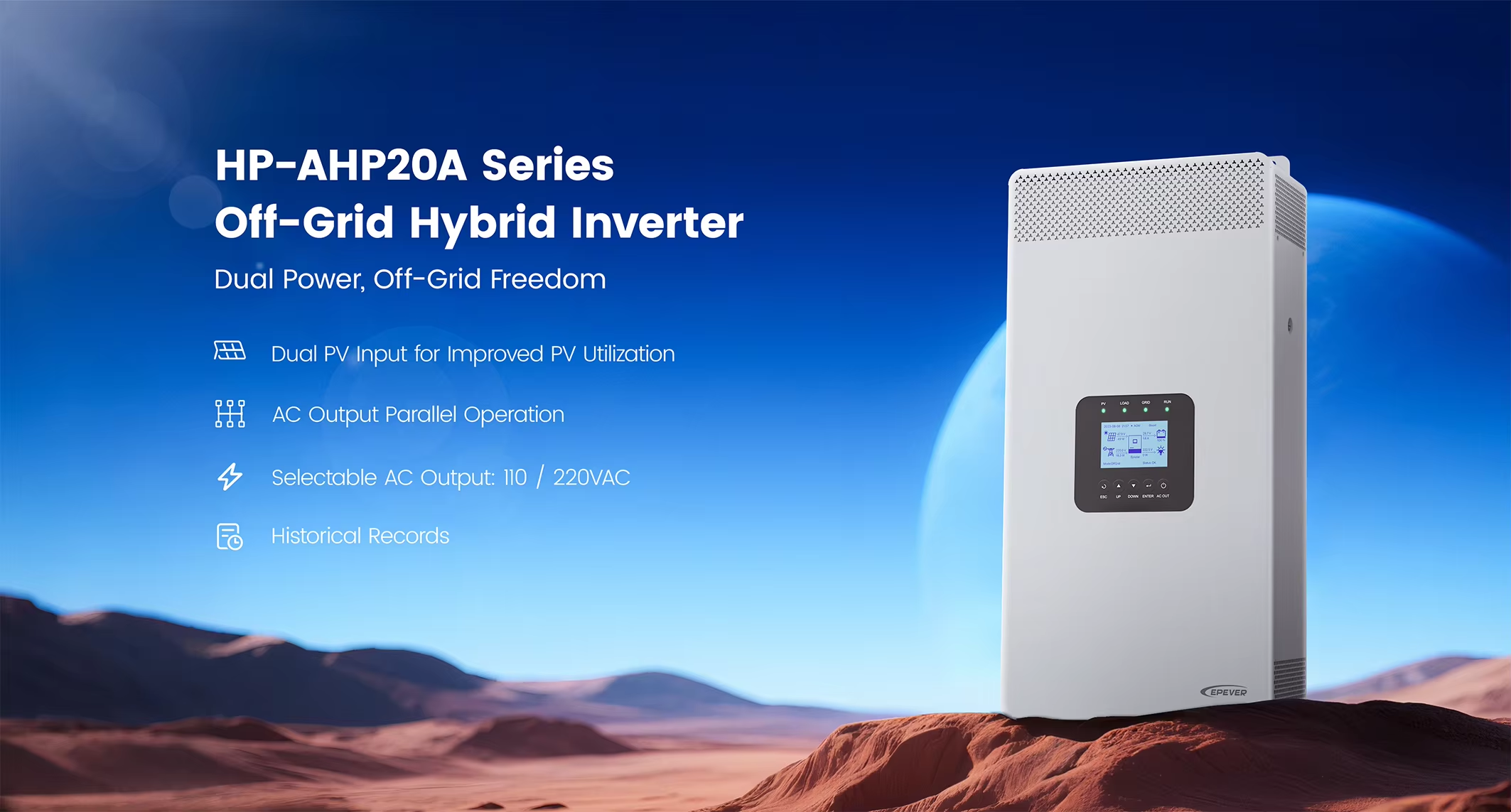 Buy cheap HP-AHP20A 3KW 3.5KW Home Off Grid Solar Inverter 3500W High Frequency Pure Sine Wave Solar Inverter With WIFi Optiona from wholesalers