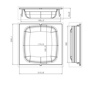 Buy cheap 210.8*200.1*49.8mm Square Basket Pocket For Benier Overhead Proofer from wholesalers