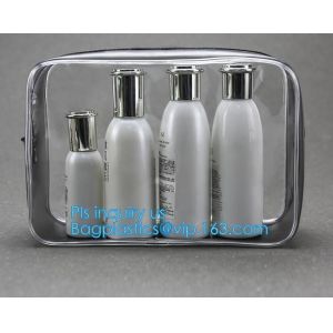 Custom personalized travel waterproof transparent clear pvc zipper toiletry bag,