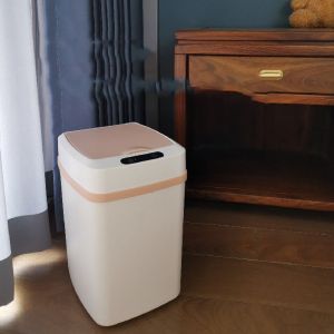 China Smart Sensing Garbage Can Household New Automatic Living Room Bedroom Kitchen Bathroom Large Capacity Garbage Can with Cover on sale