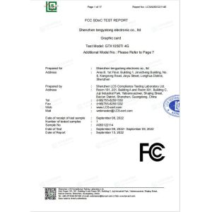 Shenzhen Tengyatong Electronic Co., Ltd. Certifications
