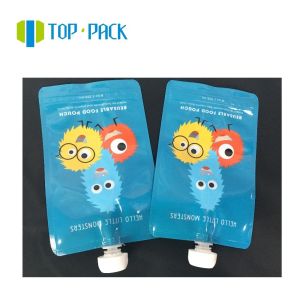 BPA Free Custom Spout Pouch Double Zipper Sealable Baby Food Spout Packaging