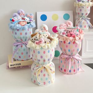 Buy cheap Plush and Beautiful Dopamine Dot Fabric Finished Bouquet Soap Rose Flower Valentine's Day Gift for Girlfriend from wholesalers