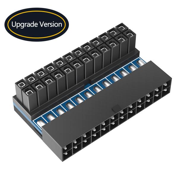 Quality ATX 24Pin 90 Degree 24 Pin To 24pin Power Plug Adapter Mainboard Motherboard Power Connectors Modular For Power Supply for sale