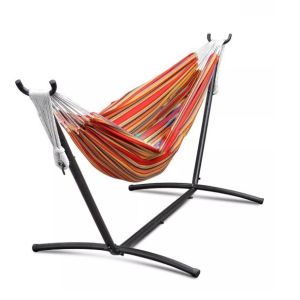 Adjustable Outdoor Folding Hammock Cotton Canvas Folding Stand Hammock
