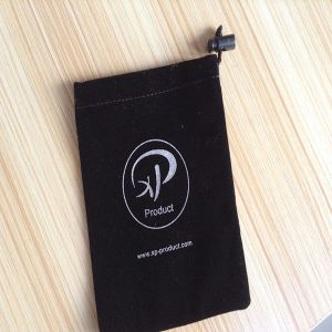 Silk Screen Printing Logo Drawstring Portable Velvet Jewelry Pouch