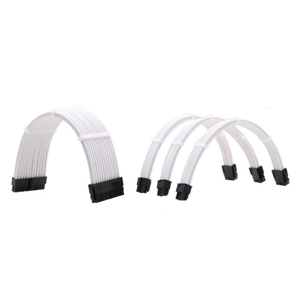 Buy cheap Arc Extension cable kits ATX 24pin*2 4+4Pin EPS*1 pcie 8pin (6pin 2pin)PCIE*2 Sleeved Power Supply Extension Cable white from wholesalers