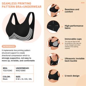 Stylish Printed Push Up Body Shaping Bra for Women by HEXIN Back Closure