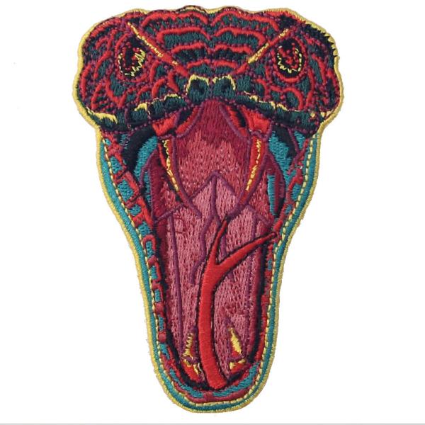 Buy cheap OEM Handmade Sew On 100mm Snake Embroidery Patch Merrowed Border from wholesalers