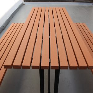 Buy cheap Steel And HDPE Recycle Plastic Wooden Outdoor Park Picnic Table 8 Seats Composite Slat Park Bench from wholesalers