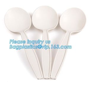 Buy cheap 6 inches plastic biodegradable corn starch material spoon PLA dessert spoon,OEM Eco-friendly corn starch Disposable plas from wholesalers