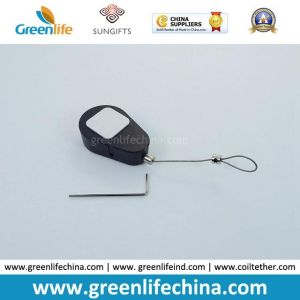 Plastic Retracting Security Cable Coiled Dislay Holder White Tear Drop