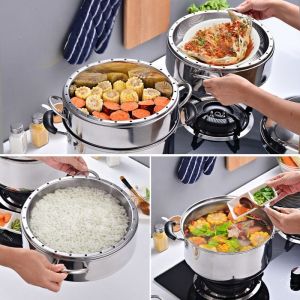 Buy cheap New Arrival Kitchen Industrial Steamer Pot Cookware Mutil Layer Stainless Steel Steamer Pot With SS Handle from wholesalers