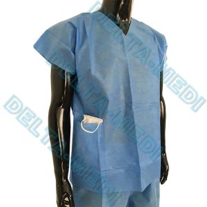 Dustproof Breathable V Neck Disposable Scrub Suit Warm Up With Pockets
