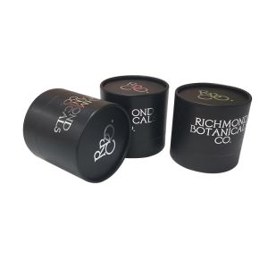 Buy cheap Embossing Black Paper Tea Cylinder Packaging Biodegradable Dustproof from wholesalers