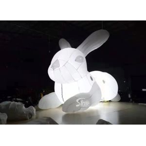 Buy cheap 5m Long Giant Blow Up Illuminated Inflatable White Rabbit With LED Light For Outdoor Promotion from wholesalers