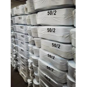 Virgin Spun Polyester Yarn 20s-80s bright raw white Pattern polyester yarn