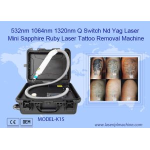 Buy cheap 532nm 1064nm 1320nm Q Switch Nd Yag Mini Sapphire Ruby Laser Tattoo Removal Machine from wholesalers