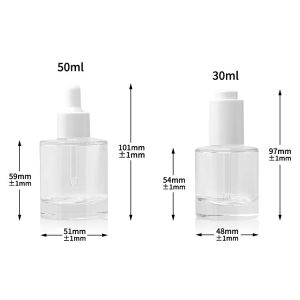 Buy cheap Serum Oil Dropper Glass Bottle Push Pump Clear Pipette 50ml from wholesalers