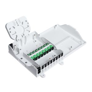 Buy cheap NAP Indoor Fiber Optic Termination Box with 1x8 Splitter White FTTH SC/UPC Connectors from wholesalers