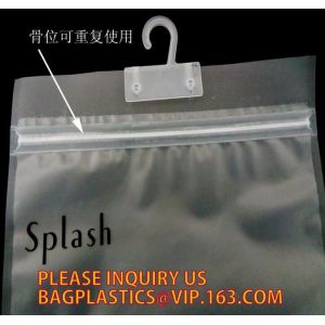 Buy cheap Self Seal Zip Lock Transparent Compound PP Sock bag， pp plastic zip lock bag with metal hang hole, hanger hook, frosted from wholesalers