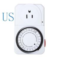 China Worldwide US Plug 24 Hour Programmable Mechanical Electrical Plug Program Timer Power Switch Energy Saver for sale