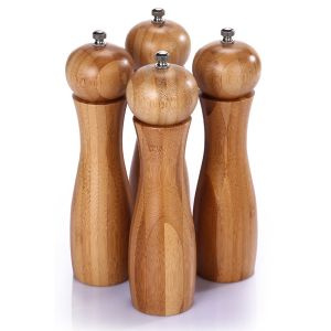 Buy cheap Burnished Bamboo Salt And Pepper Mills , Wooden Pepper Mill Grinders With Ceramic Mechanism from wholesalers