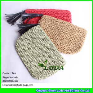 Buy cheap LUDA evening crochet straw clutch bag paper straw plain purses from wholesalers