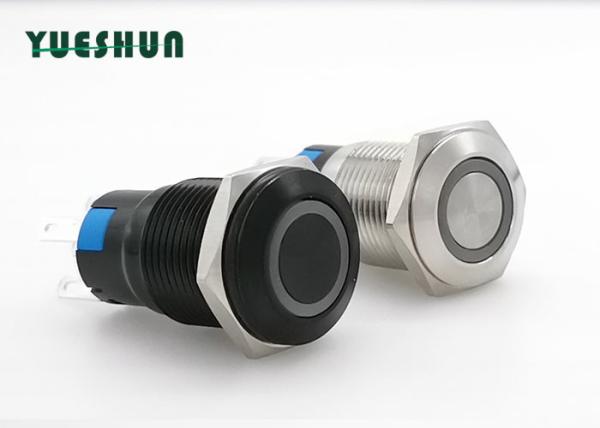 Buy cheap Waterproof On Off Push Button Switch 16mm Ring Type LED Illuminated 1NO 1NC from wholesalers