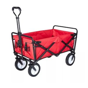 Beach Outdoor Hand Pull Trolley Foldable Wagon Cart with Canopy and Four Wheels