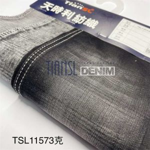 Stretch Knitted Dobby Denim Fabric In Bulk 11 oz