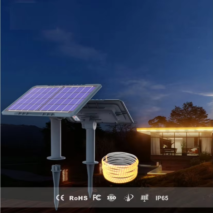 Charging efficiency solar light strip with RGB colorful light effect courtyard
