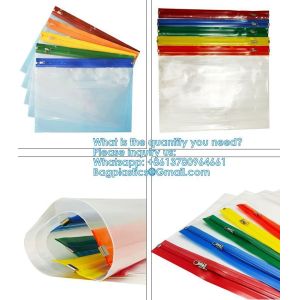 Buy cheap Zipper Pouch Bags, Clear Waterproof Document Bag, Assorted Color File Pockets, Large Capacity Plastic File Jackets, Multipurpose For Travel School from wholesalers
