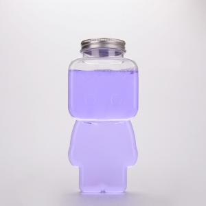 Buy cheap 500ml Special Robot Shape Babo Tea PET Packing Bottle With Hole Cap product