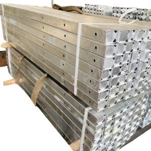 Buy cheap Power Distribution Line cross arm electric pole Rectangular Square Steel product